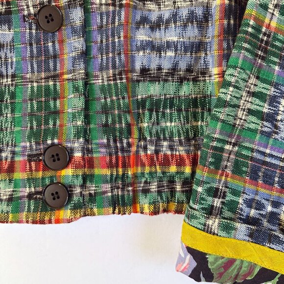 Vintage Floral Mixed Media Jacket Sz S/M Patchwork Cotton Boho Artsy Cottagecore - Picture 6 of 8